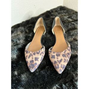 Sam & Libby cap toe cheetah print flats 8